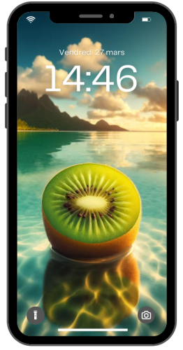 iPhone Mockup Tahiti Kiwi Acceuil